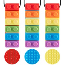 3 Pack Sensory Chew Necklaces for Kids Toddlers with Autism ADHD,Biting Needs...