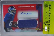 2012 Topps Finest Jumbo Relic Red Refractor /25 Rueben Randle Rookie Auto RC