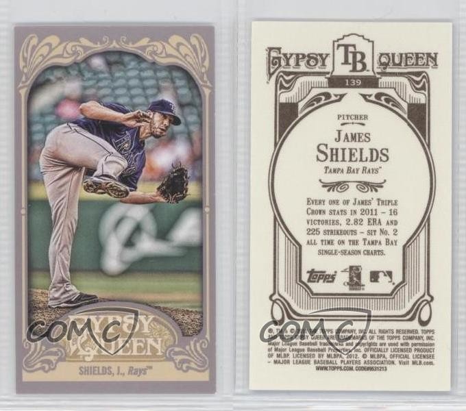 2012 Topps Gypsy Queen Mini James Shields (Name Hidden) #139 0f8 | eBay