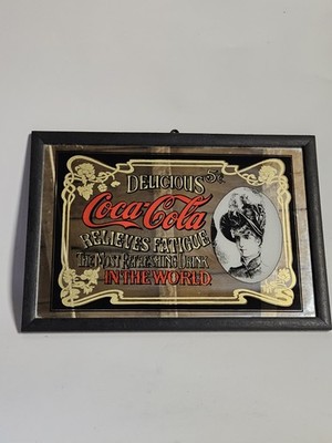 SPIEGELRAHMEN COCA COLA SAMMLUNG / VINTAGE / BAR DEKORATION / WERBUNG 