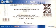 Wigan Athletic v Rotherham United 08/05/23 Ticket Championship