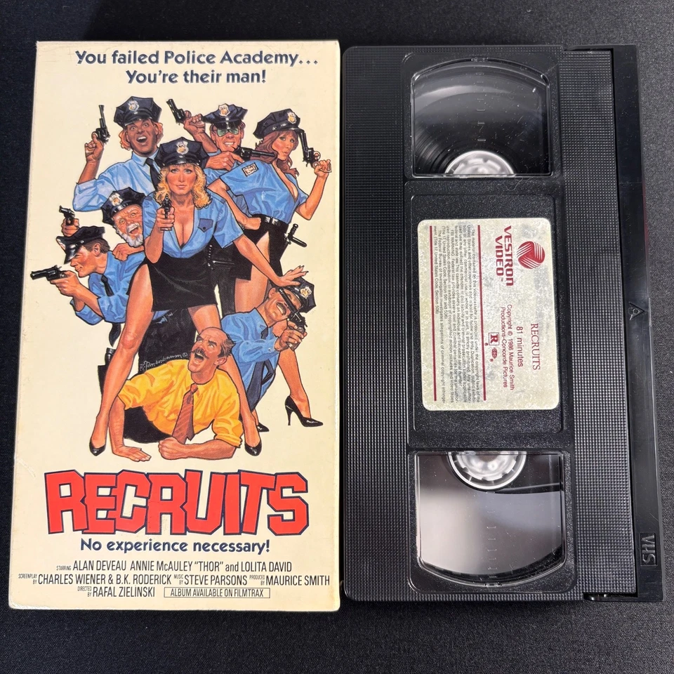 Recruits (1986) VHS Comedy Alan Deveau John Mikl Thor Vestron Video TESTED! Rare - Image 2 of 4