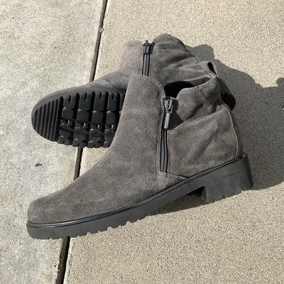 Women s Munro Rourke Size 7 Narrow In Charcoal Suede Side Zip Comfort Ret $240