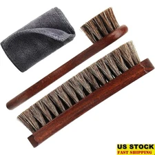 Professional Suede Leather Cleaner Kit Horsehair Brush Shoe Care Polishing Tools
