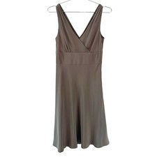 J. CREW Sophia Silk Tricotine Sleeveless Midi Cocktail Dress   4   taupe brown