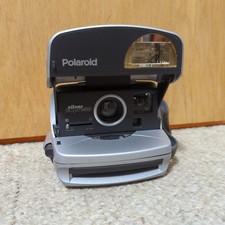 VTG Polaroid Silver Edition 600 Instant Camera Tested Working China Hand Strap