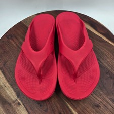 Oofos OOriginal Sandals Mens 11 Red Comfort Thong Flip Flop Recovery Lightweight