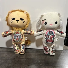 Tattoo Zoo Plush Set Samuele Alpha Lion And Barbara The Hairstylist Bunny