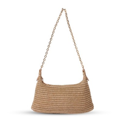 GOLDTIMO Women's Straw Woven Beach Bag Summer Vacation Shoulder Small, Brown