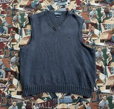 Men  s Polo Ralph Lauren Navy Blue 100 Cotton Sweater Vest Size XXL