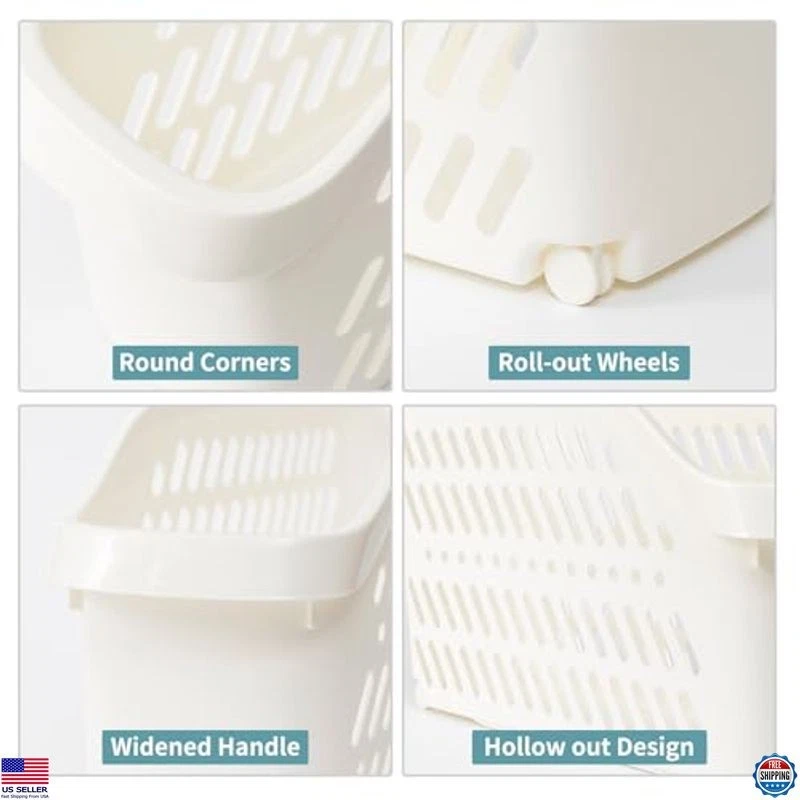 Paquete de 3 organizadores debajo del fregadero con ruedas - Cestas de almacenamiento extraíbles para gabinetes Foto 3 de 4