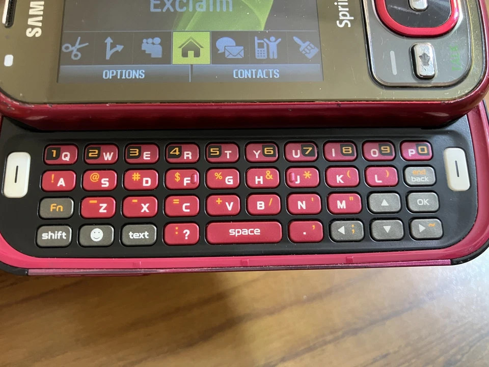 Teléfono Deslizante Retro Y2K Doble Deslizante Rosa Sprint Samsung Exclaim SPH-m550 Foto 3 de 4