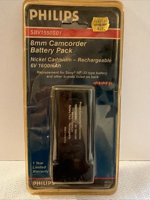 PHILIPS 8mm Camcorder Rechargeable Battery Pack SBV1550S01 