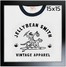 15" x 15" Solid Wood T-Shirt Display Frame for for Large, XL, and XXL Shirts, Wa