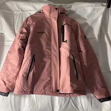 Moerdeng Jacket Womens Medium Hooded Waterproof Winter Coat Warm Fleece Lined