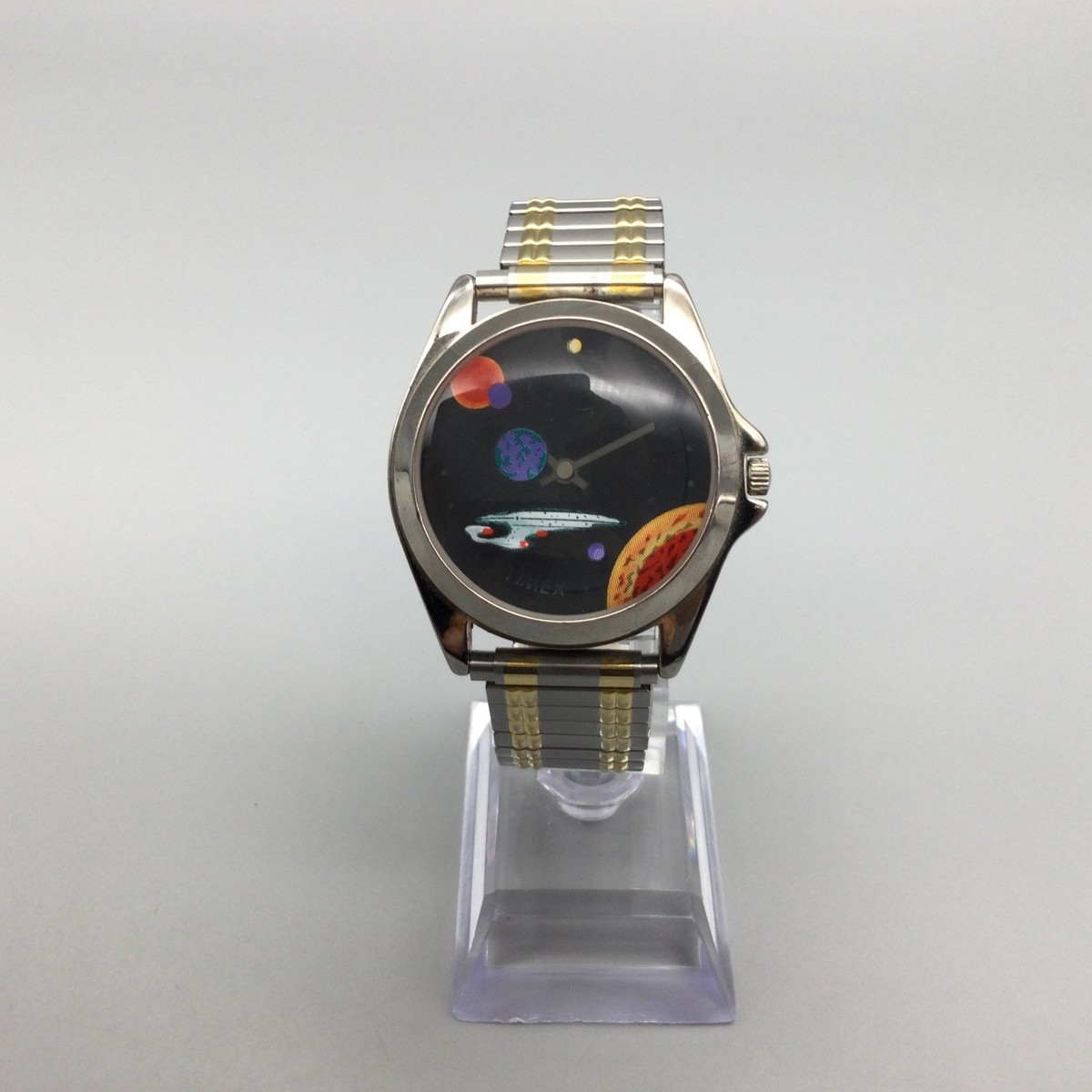 Vtg Star Trek Timex Watch Mens 38mm USS Enterprise Next Generation