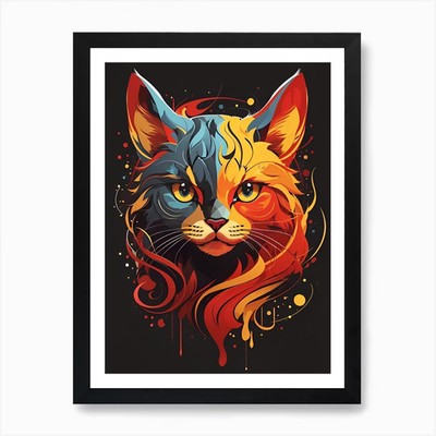 Kitty Cat Art Print Framed Wall Art Poster Canvas Print Picture