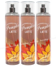 Lot of 3 Bath and Body Works MARSHMALLOW PUMPKIN LATTE Fine Fragrance Mist 8oz