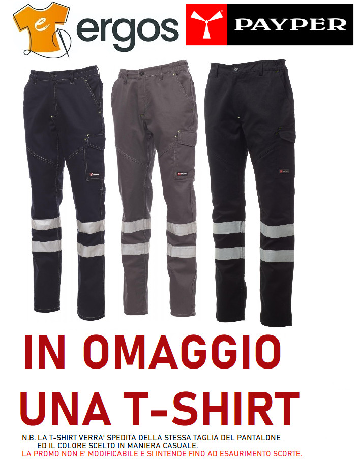 PAYPER Pantalone da Lavoro WORKER SUMMER REFLEX Alta Visibilità con Bande Uomo