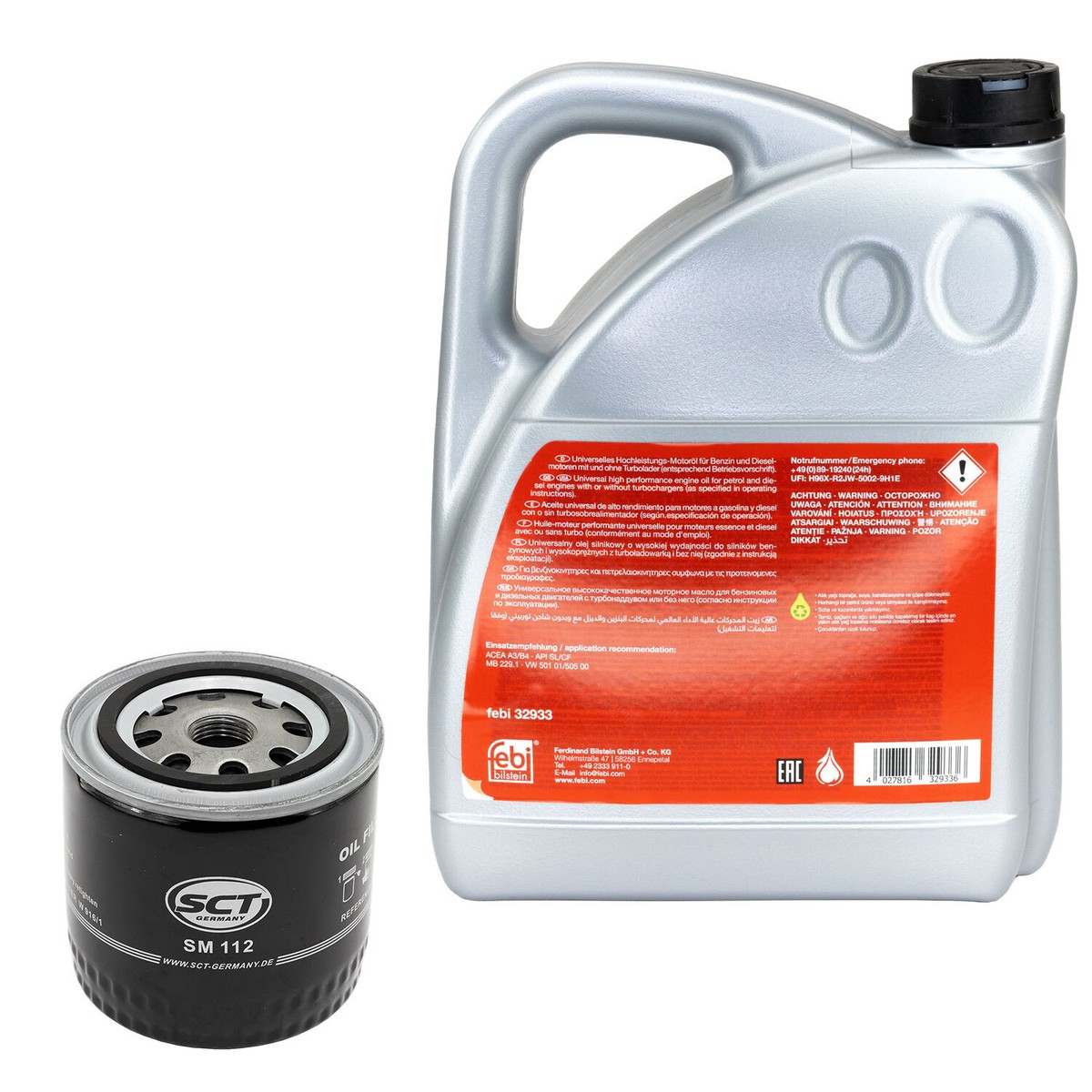 N Motoröl Set 10W-40 5 Liter + Ölfilter SM 112 für Chrysler 300 C