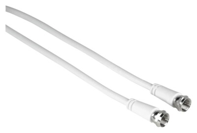 Hama SAT-Anschlusskabel, F-Stecker - F-Stecker, 5 m, 75 dB, Weiß, 00205039