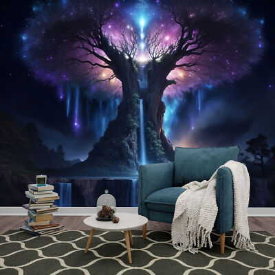 Magischer Baum in Fantasiewelt Tapete Wandbild abnehmbar abwaschbar abziehen & kleben
