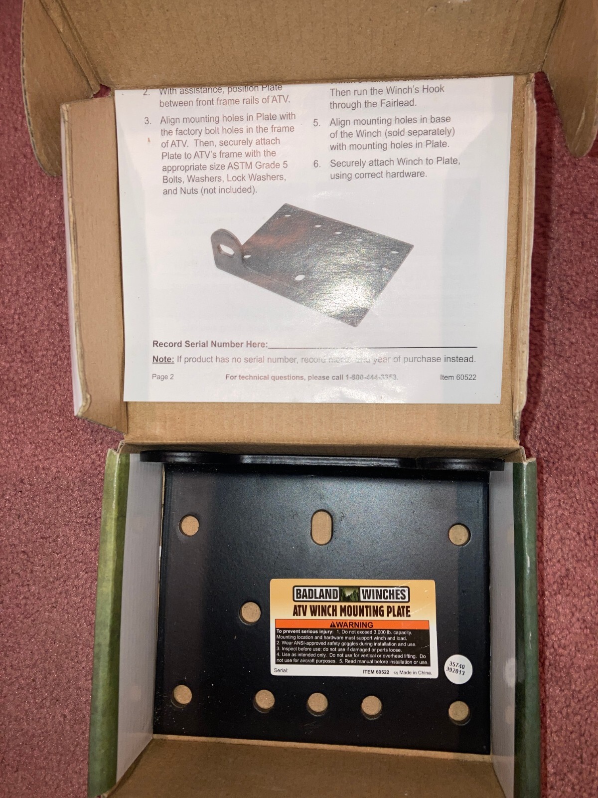 Badland 2500lb Winch ATV/Utility w/Wireless Remote Control & Mounting