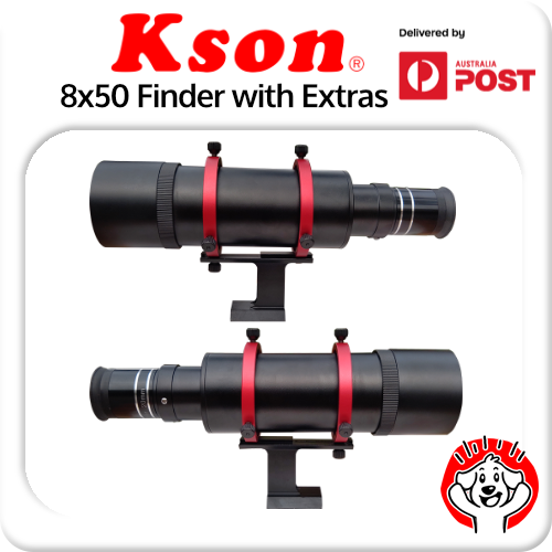 Kson 8x50 Finder with High Transmission Reticled Eyepiece, Bracket, Ring - Picture 2 of 3