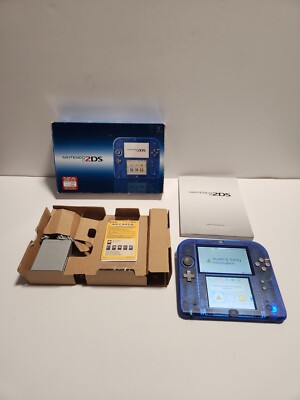 Crystal Blue Nintendo 2DS Handheld Console with Original Box Toys