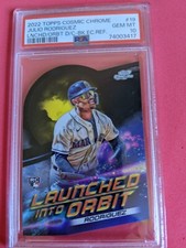 2022 Topps Cosmic Chrome Orbit Black Refractor Julio Rodriguez ROOKIE /10 PSA 10