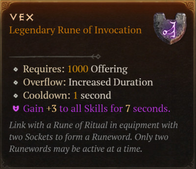 Diablo 4 Vex Rune Season 10 Hardcore HC - PC / PS4-PS5 / Xbox