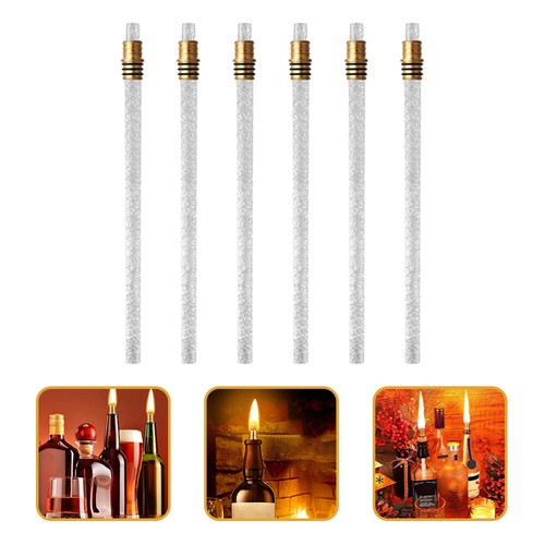 6pcs Oil Lamps Wicks Wine Bottle Wicks Fiberglass Replacement Wicks