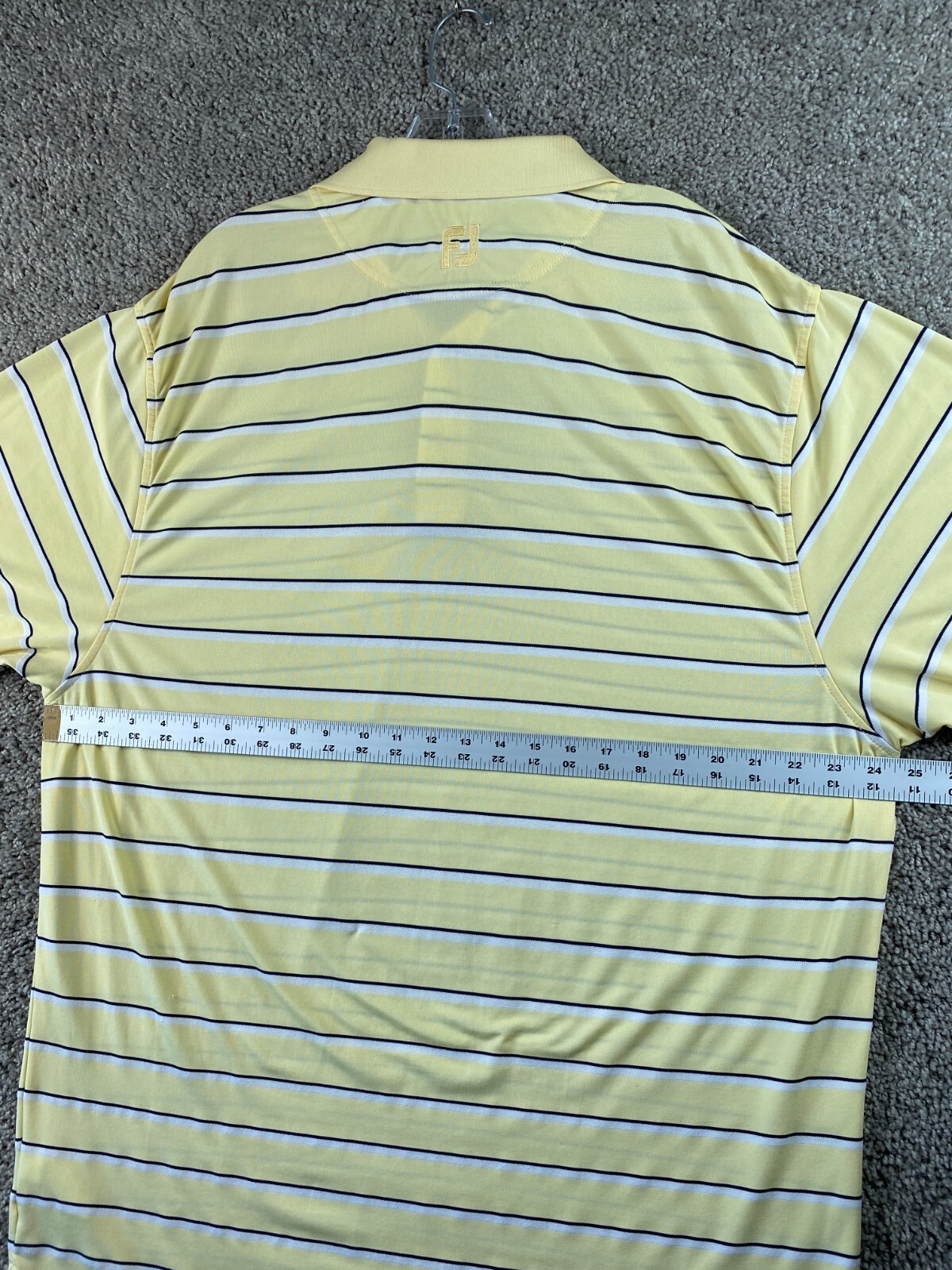 FootJoy Polo Shirt Adult Large Yellow Black Golf Golfer Golfing