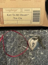 Longaberger Tie On:  "Key to My Heart"  #28003 NIP