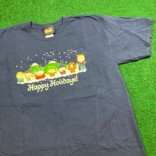 Vintage South Park Shirt Mens L Blue 2010 Eric Cartman Kenny Kyle Stan Holidays