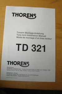 Tonarm Montage Anleitung Installation Manual THORENS TD 321  neuwertiger Zustand