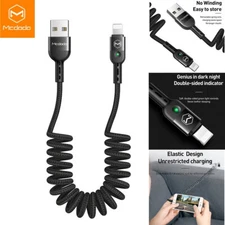 Mcdodo Car Carplay Cable USB A to iPhone Charging Cable Coiled Fast Charger Cord