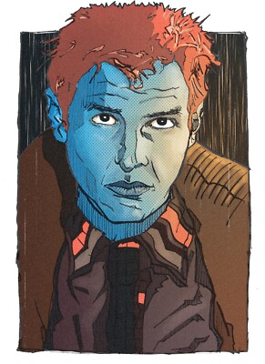 Harrison Ford - Bladerunner - Original Print Design Created by the Artist - A3