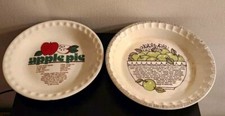 2x Ceramic Apple Pie Plate Baking Dish  11" Apple Pie Recipe, Mount Clemens