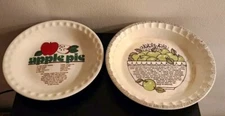 2x Ceramic Apple Pie Plate Baking Dish  11" Apple Pie Recipe, Mount Clemens