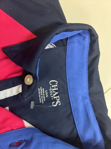 Chaps Performance Golf Polo -Men's Moisture Wicking Dazzling Blue- UPF 30 Sz L - Picture 4 of 8