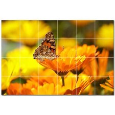 Butterfly Ceramic Tile Wall Mural PT500300. 36" W x 24" H 24 6x6 tiles