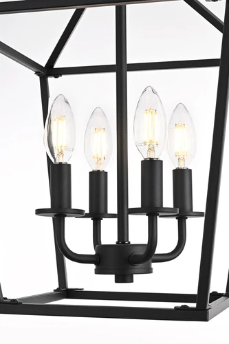 Living District Gage 12" Lantern Pendant In Black - Picture 3 of 8
