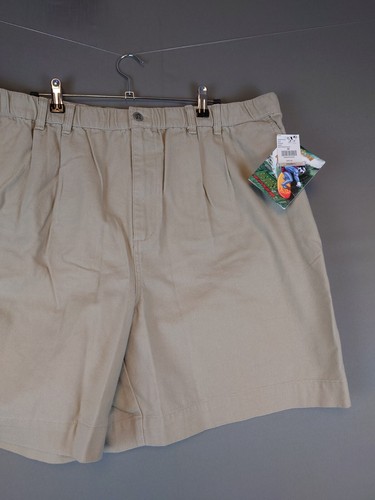 VINTAGE NWT Big Dogs Tan Canvas Shorts Drawstring 44 Men's 3X Cotton 7" Inseam - Picture 3 of 15