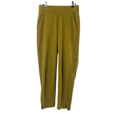 Athleta Womens Brooklyn Mid Rise Ankle Pant 4 Mustard Brown Pull On Pockets