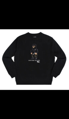 FTP Hooded Bear Crewneck, Black, 2023, Size Large (M),NEW, RARE  