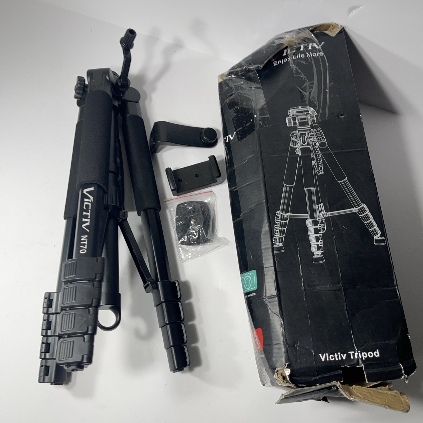 Victiv 74” Aluminum Tripod for Camera, Compact and Lightweight Phone Tripod NT70