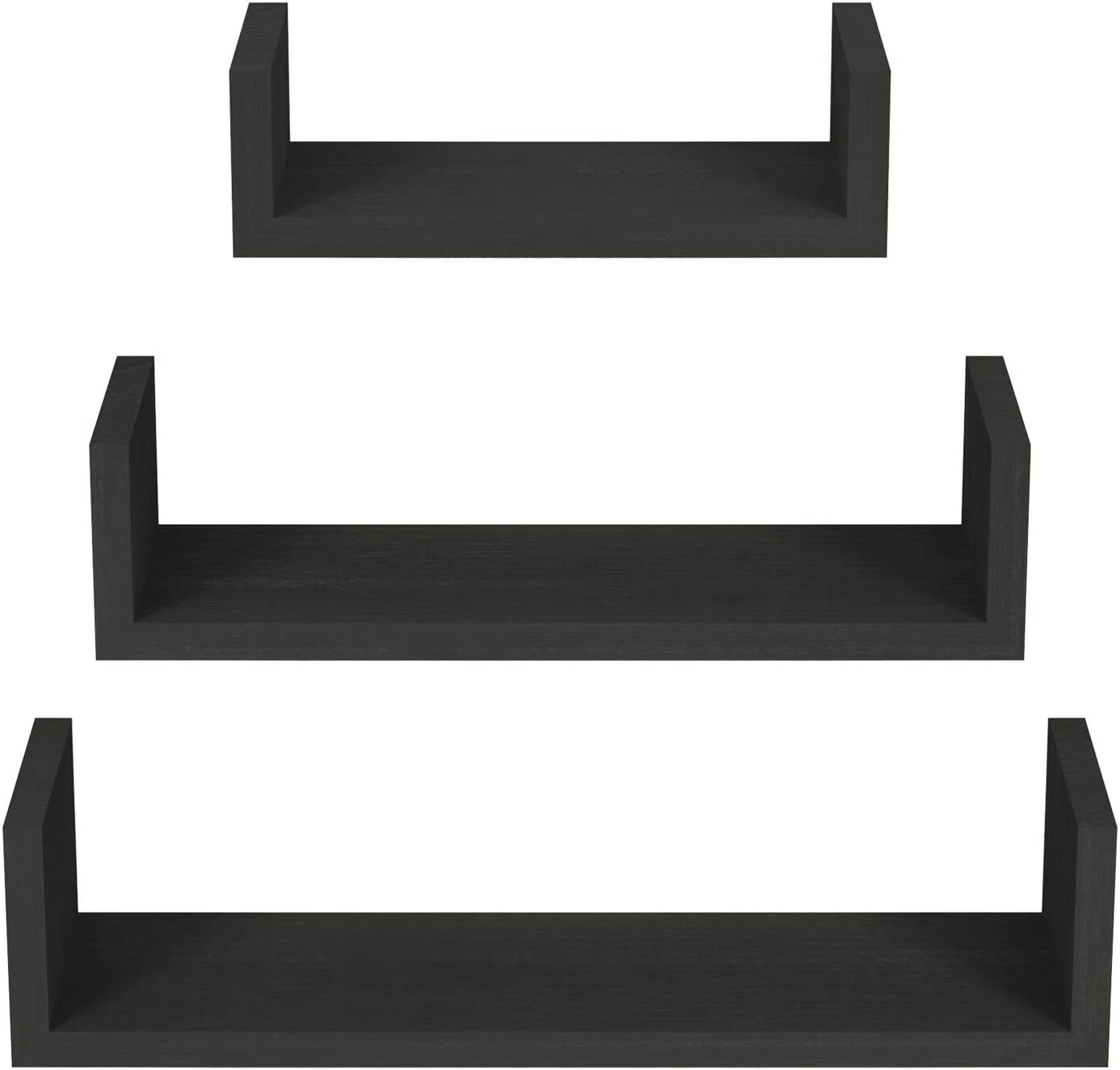 Floating Shelves Wall Mounted, Solid Wood Wall Shelves, Elegantly, Black