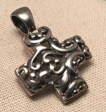 925 sterling filigree cross pendant