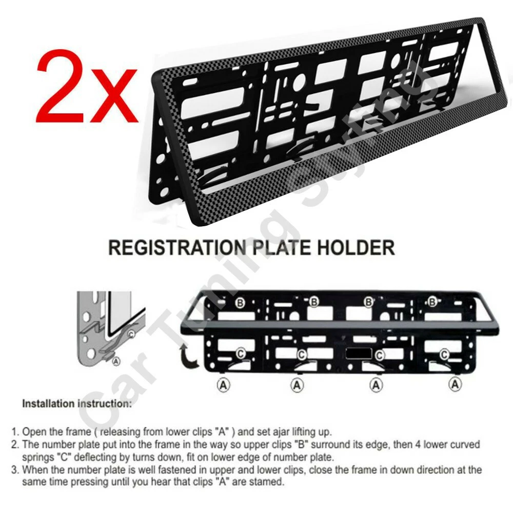 2 x Carbon Car Number Plate Surrounds Holder Frame for Vauxhall eBay